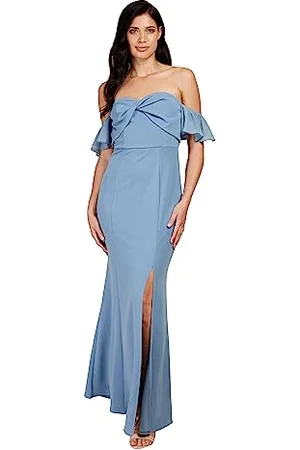 Little Mistress Damska sukienka dla druhny Bardot Maxi, , 34