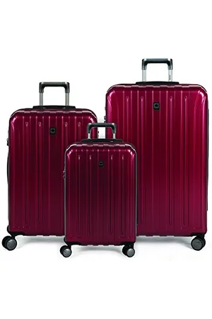 Delsey Titanium Hardside rozszerzalny bagaż z kółkami obrotowymi, Czarna czereśniowa czerwień, 3-Piece Set (19/25/29), Tytan twardy bagaż rozszerzalny z kołami obrotowymi