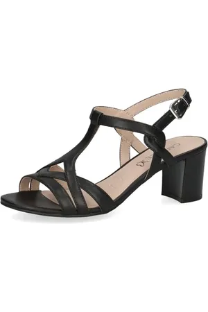 Caprice Damskie sandały 9-28383-42 z obcasem, Black Nappa, 41 EU, , 41 EU