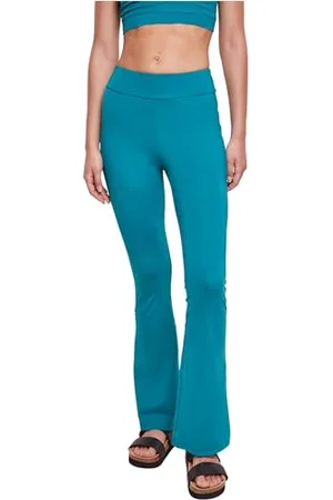 Urban classics Ladies Recycled High Waist Flared legginsy damskie zielone, , XS