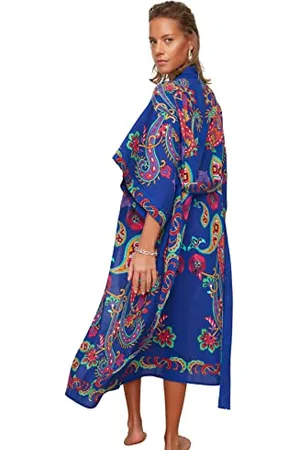 Trendyol Damskie zwykłe kimono i kaftany z dekoltem w serek, , S