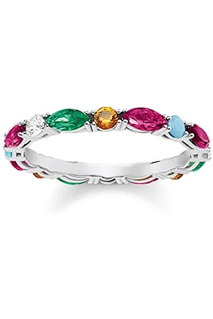 Thomas Sabo Damski pierścionek z kamieniami ze srebra wysokiej próby 925 i Soul – rozmiar O TR2185-477-7-54