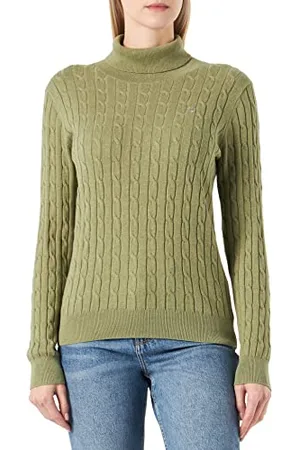GANT Damski sweter ze stretchem Cotton Cable Turtle Neck Pullover, , XXS