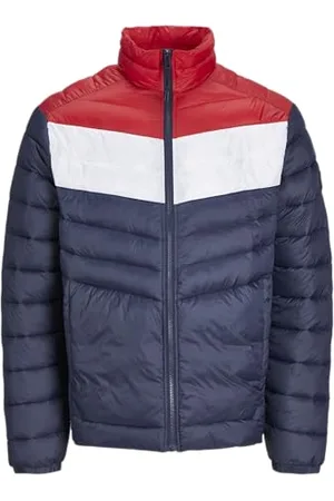 JACK & JONES Jack&Jones JJESPRINT męska kurtka buforowa, granatowa marynarka/szczegóły: biały/czerwony (True Red Blocking, rozmiar L), , L