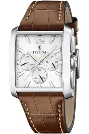 Festina Męski analogowy zegarek kwarcowy ze skórzanym paskiem F20636/1, , pasek