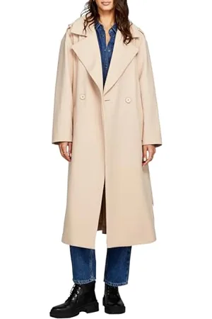 Sisley Damski płaszcz 2MT4LN02N trencz 3A6, kolor jasnobeżowy (Light Beige Beige), , 42
