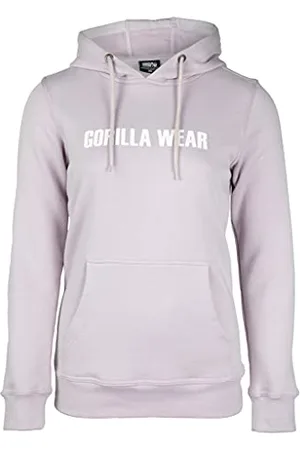 Gorilla Wear Bluza z kapturem Charlotte – liliowa – bodybuilding sport czas wolny na co dzień, wygodna z nadrukiem logo z bawełny i poliestru optymalna swoboda ruchów