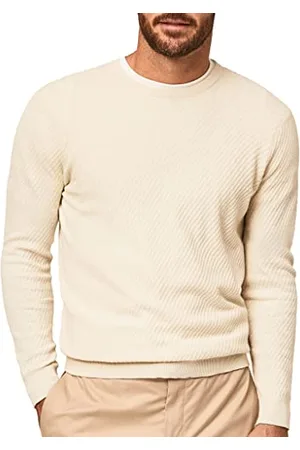 Hackett Męski sweter z teksturowanego bambusa, , L