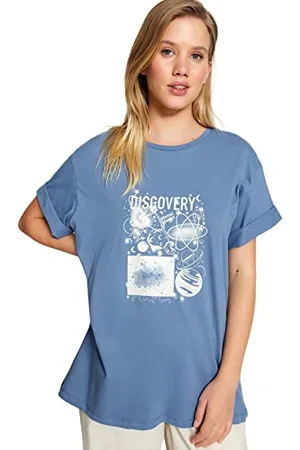 Trendyol Damska koszulka oversize z okrągłym dekoltem, , S