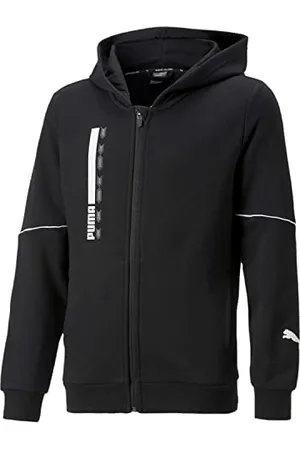 PUMA Chłopięca aktywna sportowa bluza z kapturem z zamkiem błyskawicznym Tr B bluza, Czarny, 116
