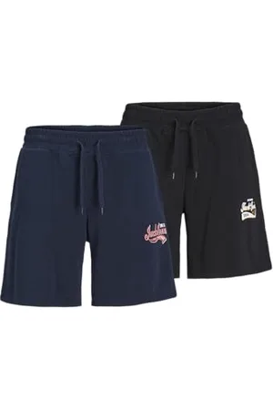 JACK & JONES JPSTLOGO Sweat Shorts 2 COL GMS 2PK MP, Granatowy marynarka/opakowanie: w. Black, L