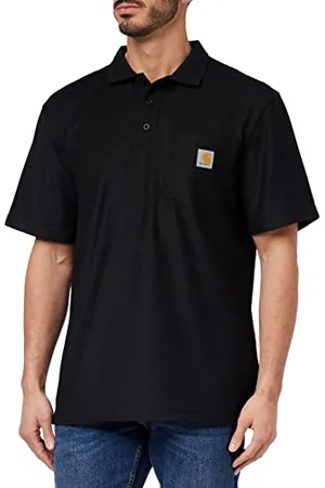 Carhartt Męska, luźna koszulka polo z krótkim rękawem i kieszenią średniej wagi, , S