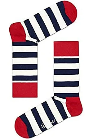Happy Socks Stripe, kolorowe i zabawne, Skarpety dla kobiet i mężczyzn, Czerwony-Biały (36-40)