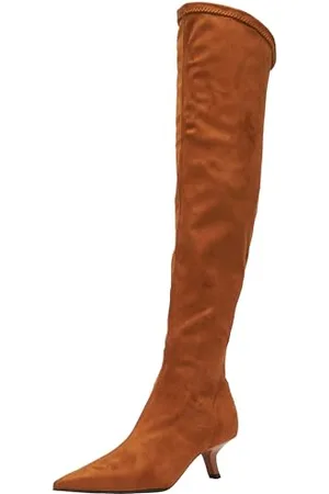 Pinko PAGANINI CRUISSARD zamszowy, Buty damskie, L15_Brązowy tytoń, 35 EU, , 35 EU