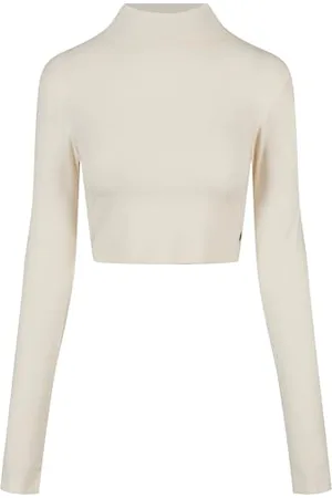 Urban classics Damska koszulka z długim rękawem Organic Cropped Turtelneck z długim rękawem, piaskowy, 3XL