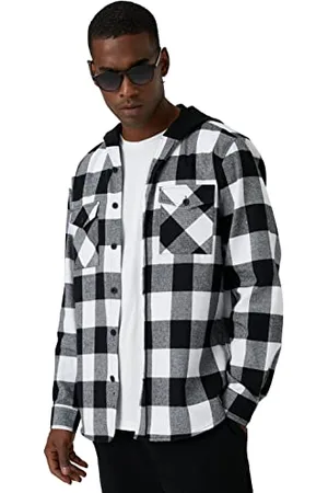 Koton Men Check Plaid Shirt Hooded Detailed, , S