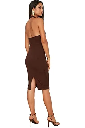 Trendyol Midi Skater Regular Dress Damska sukienka, , 34, czarna, 34, , 34
