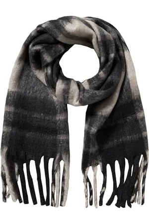 Kaffe Damska Szalik Oversized Fringes Knitted Accessory Check Wzór, , rozmiar uniwersalny