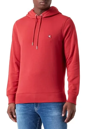 Calvin Klein Męska bluza z kapturem, Czerwony , S