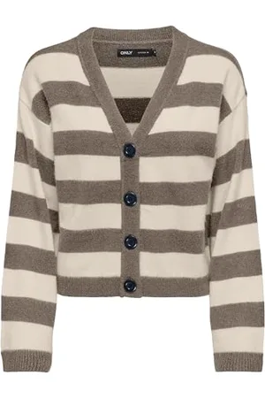 ONLY Onlkatia Ls Stripe V-Neck Cardi Cc KNT damska kurtka z dzianiny, , XS