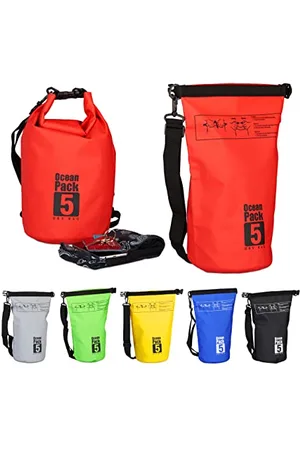 Relaxdays Ocean Pack, 5 l, wodoszczelny, worek do pakowania, lekki Dry Bag, torba na sucho, żeglarstwo, narty, snowboard, czerwony