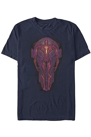 Marvel Unisex The Eternals-Stained Glass Organic Short Sleeve T-Shirt Navy Blue, M, , M