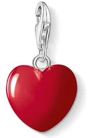 Thomas Sabo Damen-Charm Club-Anhänger FC Bayern-Herz mit Karabinerverschluss 925er Sterlingsilberrot emailliert 0016-007-10