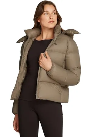 Calvin Klein Damska kurtka puchowa MW DOWN SHORT PUFFER J20J223571, szara, 3XL, , 3XL duże rozmiary