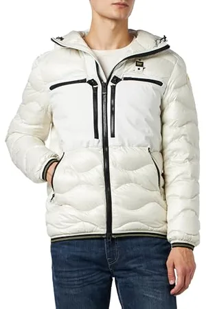 Blauer Kurtki Krótkie Wyściełane Pióro Kurtka Mężczyźni, , XL