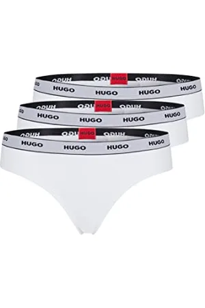 HUGO BOSS Damskie stringi Triplet Thong Stripe, trójpak, ze stretchu i bawełny z logo, , XXL