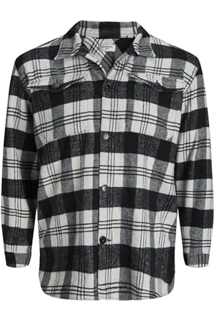 JACK & JONES Jack&JONES męska koszulka z logo Jorololie Check Overshirt LS PLS, granatowa, 3XL