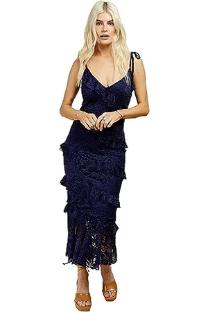Little Mistress Damska granatowa sukienka koktajlowa Midaxi, , 38