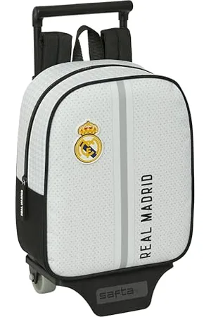Safta REAL MADRID 1. WYPOSAŻENIE 24/25 - Plecak przedszkola z wózkiem, idealny dla dzieci w różnym wieku, wygodny i wszechstronny, jakość i wytrzymałość, 22x10x27 cm, kolor ,