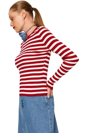 Trendyol FeMan Slim Fit Basic Sweter z dzianiny z okrągłym dekoltem, , L, , L