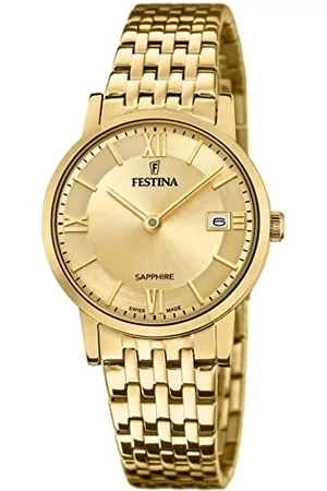 Festina Szwajcarski damski analogowy zegarek kwarcowy z bransoletką ze stali nierdzewnej F20021/2, , Nowoczesny