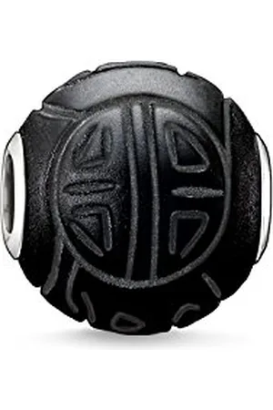 Thomas Sabo Koralik Damski Męski Shanghai Karma Beads Srebro Wysokiej Próby 925, Obsydian Matowany, K0055-023-11