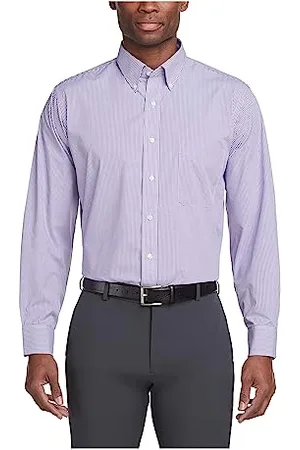 Van Heusen Męska koszula o regularnym kroju w kratę zapinana na guziki, , 18.5"-19" Neck 36"-37" Sleeve