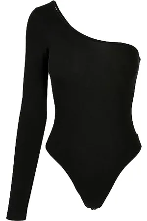 Urban classics Damskie body z długim rękawem Organic Asymetryczne One Sleeve Shapewear na całe ciało, , M