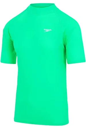 Speedo Pływanie koszulka z krótkim rękawem Koszula ochronna przed wysypką, fałszywy zielony/biały, XS męska, , XS