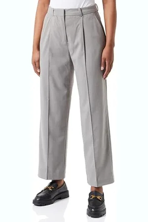 VERO MODA Vmulla MR Straight Pants, Jasnoszary melanż/szczegóły: jak krój, 40W / 30L