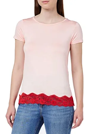Benetton Koszulka damska 3z123m314, jasnoróżowa 26p, L, , L