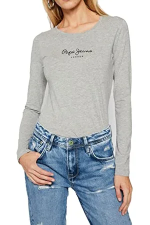 Pepe Jeans T-shirt damski New Virginia Ls N, szary (Grey Marl), L