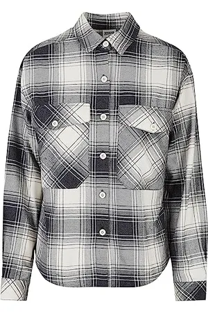 Urban classics Damska koszulka damska Oversized Check, biały piasek/czarny, XS