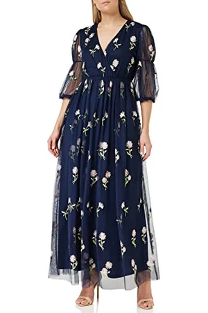 Frock and Frill Damska sukienka z haftem kwiatowym na specjalne okazje, , 36