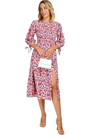 Little Mistress Damska sukienka midi z nadrukiem, , 38