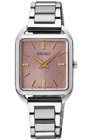 Seiko Damski analogowy zegarek kwarcowy z bransoletką ze stali szlachetnej SWR077P1