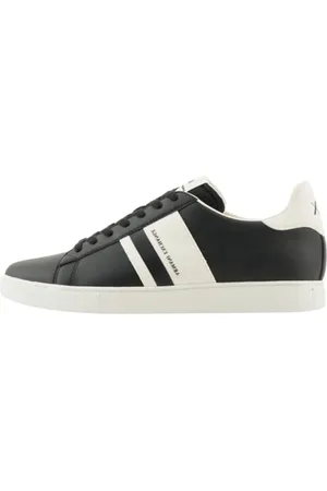 Armani Exchange Męskie buty sportowe Paris Double Line, czarne + Off White, 39,5 EU, , 39.5 EU