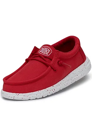 Hey dude Wally Youth Slub Canvas Moccasin, , 34 EU, , 34 EU