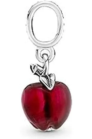 PANDORA Szkło Murano czerwone jabłko zawieszka charm ze srebra wysokiej próby z cyrkonią Moments Collection, jeden rozmiar, szterlingowe, Cyrkonia sześcienna