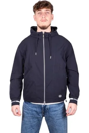 Armani Exchange Męska kurtka z długim rękawem, nadruk z logo, granatowa, XL, , XL